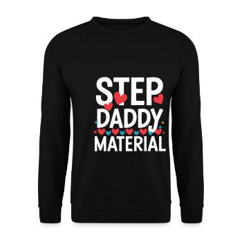 Step Daddy Material 15 - Unisex Pullover - Schwarz - Vorne - Alina (178cm) & Michal (187cm)