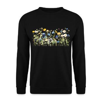 Wildflower Meadow - Natural Watercolor Blooms - Unisex Sweatshirt - black - Front - Alina (178cm) & Michal (187cm)