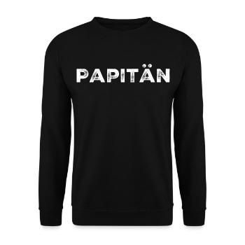 Papitän Vatertag bester Papa Anker - Unisex Pullover - Schwarz - Vorne - Alina (178cm) & Michal (187cm)