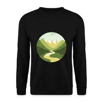 Wandern Berge Natur Camp - Unisex Pullover - Schwarz - Vorne - Alina (178cm) & Michal (187cm)
