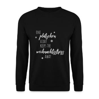 Weihnachten Plätzchen backen - Unisex Pullover - Schwarz - Vorne - Alina (178cm) & Michal (187cm)