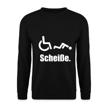 Rollstuhl Humor - Unisex Pullover - Schwarz - Vorne - Alina (178cm) & Michal (187cm)