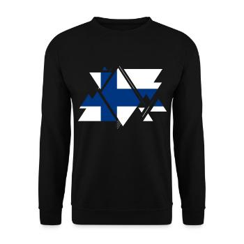 Finnland Land Europa Flagge Fahne Wappen Heimat - Unisex Pullover - Schwarz - Vorne - Alina (178cm) & Michal (187cm)