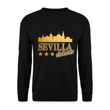 Seville Spain City Skyline Gold Home Love - Unisex Sweatshirt - black - Front - Alina (178cm) & Michal (187cm)