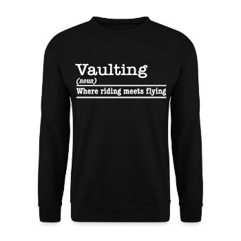 Vaulting Where Riding Meets Flying Voltigieren - Unisex Pullover - Schwarz - Vorne - Alina (178cm) & Michal (187cm)