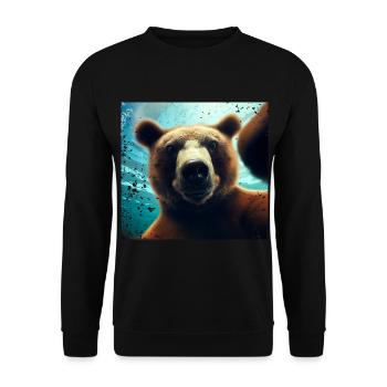 Selfie d’ours dans le royaume sous-marin - Sweat-shirt Unisexe - noir - Devant - Alina (178cm) & Michal (187cm)