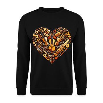 Violinherz - Unisex Pullover - Schwarz - Vorne - Alina (178cm) & Michal (187cm)
