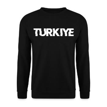 Türkiye Glitch | Lettrage de la Turquie - Sweat-shirt Unisexe - noir - Devant - Alina (178cm) & Michal (187cm)