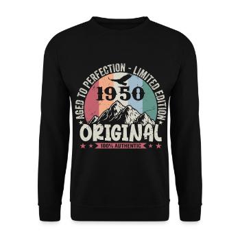 1950 Geburtstag 1950 Jahrgang Geburtstag 1950 - Unisex Pullover - Schwarz - Vorne - Alina (178cm) & Michal (187cm)