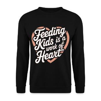 Feeding Kids Is A Work Of Heart 8 - Unisex Pullover - Schwarz - Vorne - Alina (178cm) & Michal (187cm)