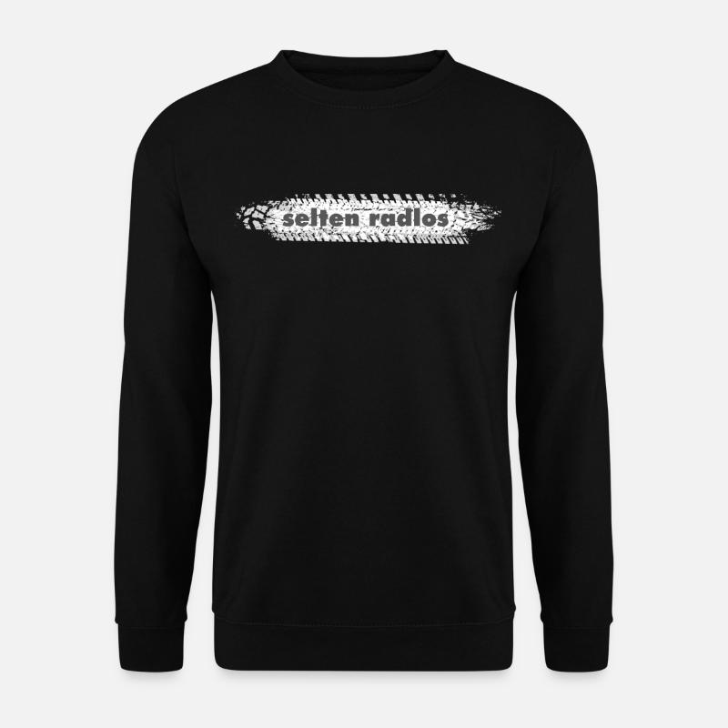 selten radlos reifenabdruck spruch radfahren - Unisex Pullover - Schwarz