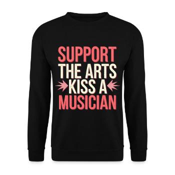 Support The Arts Kiss A Musician 6 - Unisex Pullover - Schwarz - Vorne - Alina (178cm) & Michal (187cm)