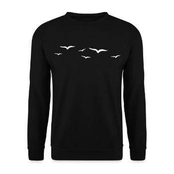 Illustration abstraite d’oiseau volant - Sweat-shirt Unisexe - noir - Devant - Alina (178cm) & Michal (187cm)