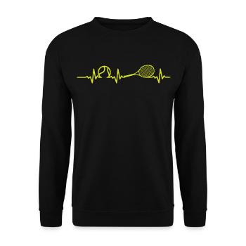 Tennis-Heartbeat-Tennisspieler - Unisex Pullover - Schwarz - Vorne - Alina (178cm) & Michal (187cm)
