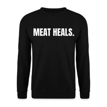 LA VIANDE GUÉRIT | Mode de vie carnivore basé sur les animaux - Sweat-shirt Unisexe - noir - Devant - Alina (178cm) & Michal (187cm)