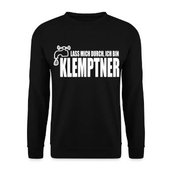 Lass mich durch, ich bin Klemptner - Unisex Pullover - Schwarz - Vorne - Alina (178cm) & Michal (187cm)