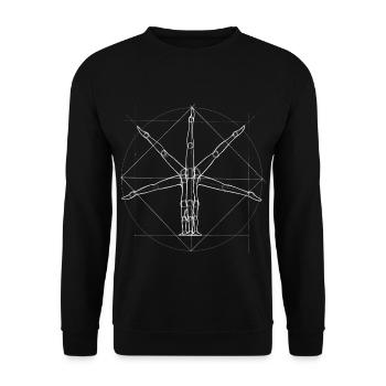 Akrobat virtuvianischer Mensch Handstand Geschenk - Unisex Pullover - Schwarz - Vorne - Alina (178cm) & Michal (187cm)