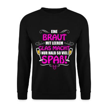 Junggesellenabschied Witze“ T-Shirts Geschenk - Unisex Pullover - Schwarz - Vorne - Alina (178cm) & Michal (187cm)