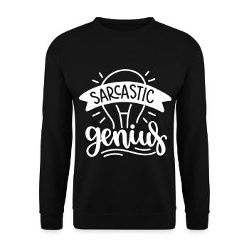Funny Sarcastic Sarcasm Gift - Unisex Pullover - Schwarz - Vorne - Alina (178cm) & Michal (187cm)