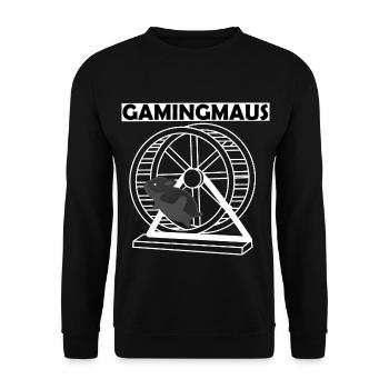 Gamingmaus Geschenk - Unisex Pullover - Schwarz - Vorne - Alina (178cm) & Michal (187cm)