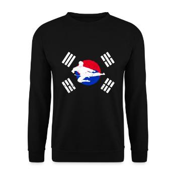 Combattant de Taekwondo avec le drapeau de la Corée du Sud - Sweat-shirt Unisexe - noir - Devant - Alina (178cm) & Michal (187cm)