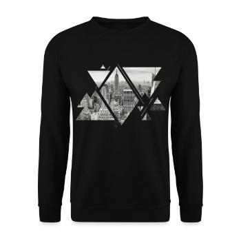 New York City NYC USA America Skyline City - Unisex Sweatshirt - black - Front - Alina (178cm) & Michal (187cm)