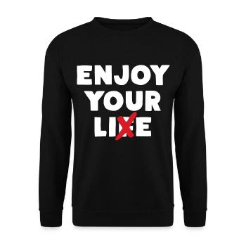 Enjoy Your Lie - Unisex Sweatshirt - black - Front - Alina (178cm) & Michal (187cm)