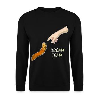 Dream Team - Unisex Pullover - Schwarz - Vorne - Alina (178cm) & Michal (187cm)