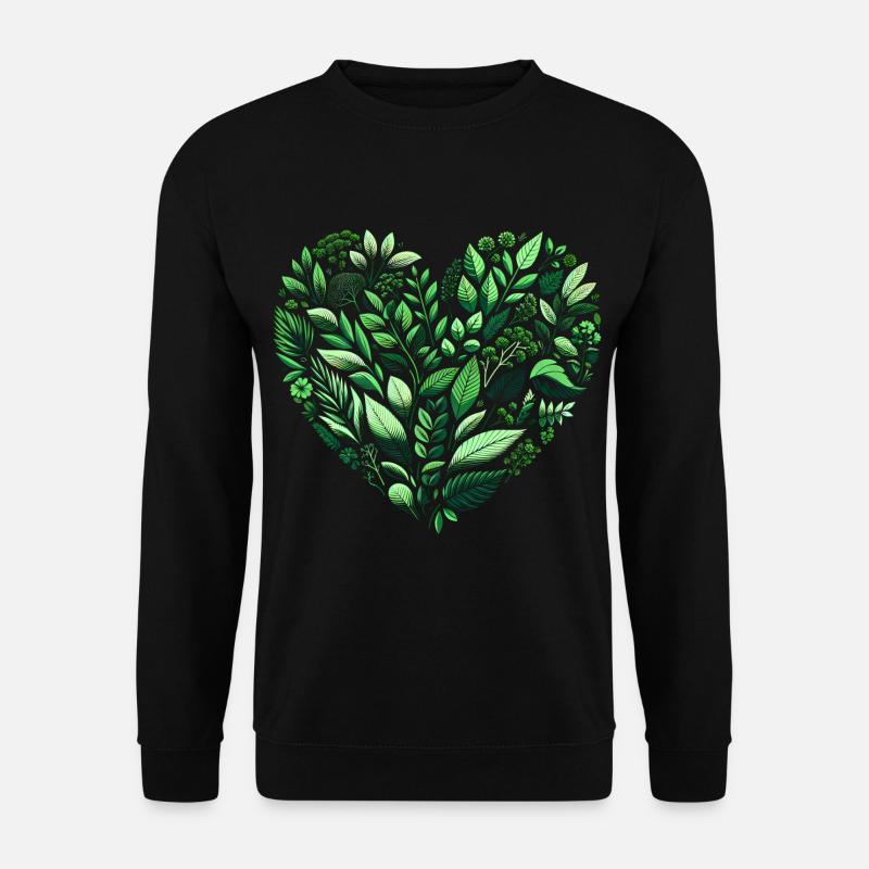 Pflanzen Herz - Unisex Pullover - Schwarz