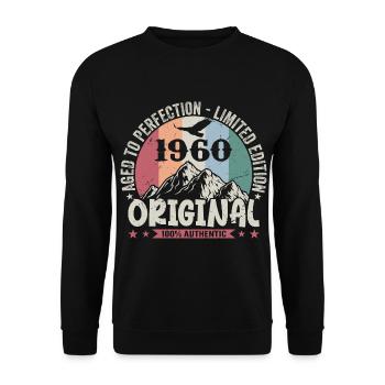 1960 Birthday 1960 Vintage Birthday 1960 - Unisex Sweatshirt - black - Front - Alina (178cm) & Michal (187cm)