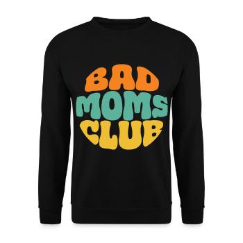bad moms club retro logo kreis - Unisex Pullover - Schwarz - Vorne - Alina (178cm) & Michal (187cm)