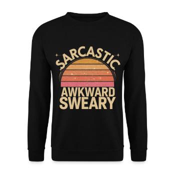 Sarcastic Awkward Sweary 6 - Unisex Pullover - Schwarz - Vorne - Alina (178cm) & Michal (187cm)