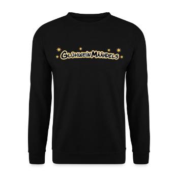 Glühwein Mädels Weihnachtsmarkt - Unisex Pullover - Schwarz - Vorne - Alina (178cm) & Michal (187cm)