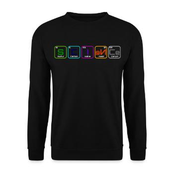 "Wissenschaft" mit den Elementen - Unisex Pullover - Schwarz - Vorne - Alina (178cm) & Michal (187cm)