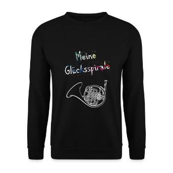 Horn Glücksspirale - Unisex Pullover - Schwarz - Vorne - Alina (178cm) & Michal (187cm)