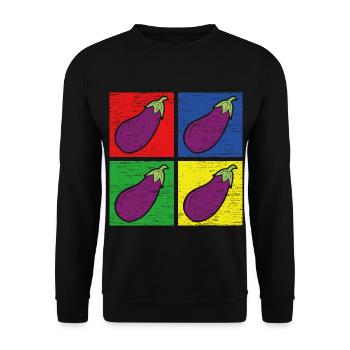 Aubergine - Unisex Pullover - Schwarz - Vorne - Alina (178cm) & Michal (187cm)