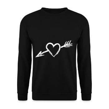 Heart - in love shirt - Unisex Sweatshirt - black - Front - Alina (178cm) & Michal (187cm)