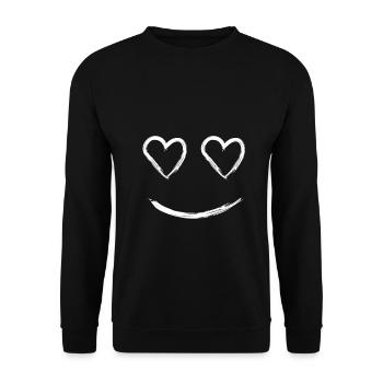 Smile with your heart shirt - Unisex Sweatshirt - black - Front - Alina (178cm) & Michal (187cm)