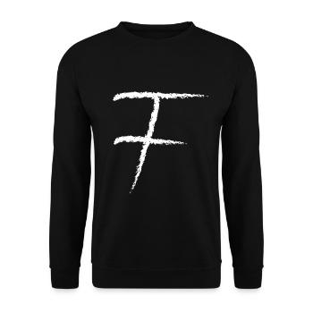 F Fiona Flo Florian Felix lettre cool - Sweat-shirt Unisexe - noir - Devant - Alina (178cm) & Michal (187cm)