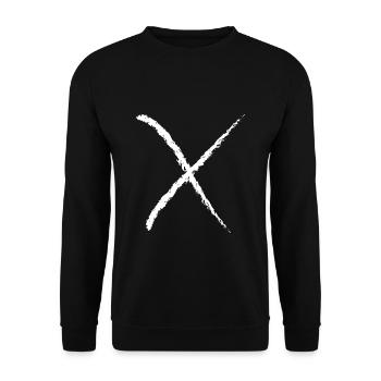X like cross letter alphabet cool - Unisex Sweatshirt - black - Front - Alina (178cm) & Michal (187cm)