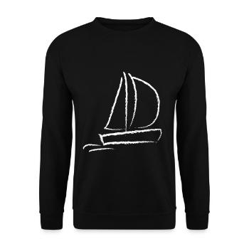 Sailboat Sailing Hobby Water sport Captain - Unisex Sweatshirt - black - Front - Alina (178cm) & Michal (187cm)