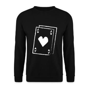 Poka Cards Card Game Fun Joy Play - Unisex Sweatshirt - black - Front - Alina (178cm) & Michal (187cm)