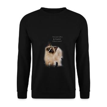 Time spent with a Ragdoll - Geschenkidee - Unisex Pullover - Schwarz - Vorne - Alina (178cm) & Michal (187cm)
