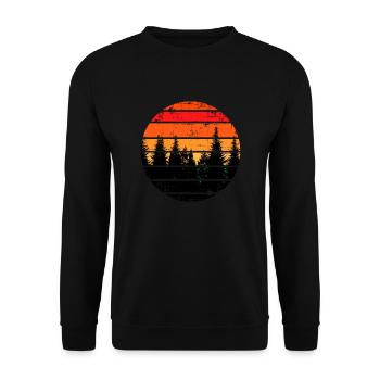 sapins forêt coucher de soleil nature - Sweat-shirt Unisexe - noir - Devant - Alina (178cm) & Michal (187cm)
