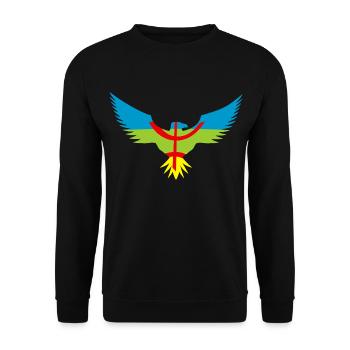 Adler Amazigh - Unisex Pullover - Schwarz - Vorne - Alina (178cm) & Michal (187cm)