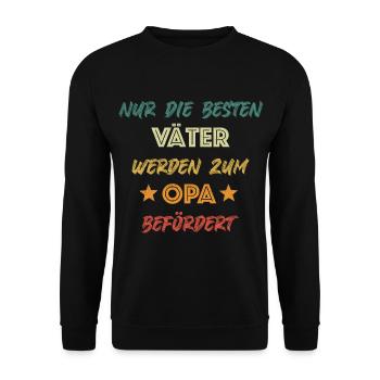 Vater wird Opa, Papa wird Opa - Unisex Pullover - Schwarz - Vorne - Alina (178cm) & Michal (187cm)