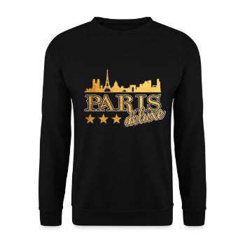 Paris France City Skyline Home Love - Unisex Sweatshirt - black - Front - Alina (178cm) & Michal (187cm)