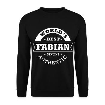 Fabian Gift T shirt personalized name fabian - Unisex Sweatshirt - black - Front - Alina (178cm) & Michal (187cm)
