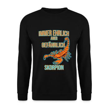 Skorpion Sternzeichen - Unisex Pullover - Schwarz - Vorne - Alina (178cm) & Michal (187cm)