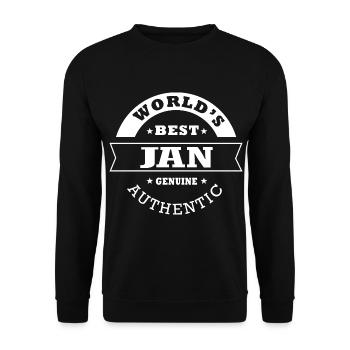 Jan world s best personalized gift name jan - Unisex Sweatshirt - black - Front - Alina (178cm) & Michal (187cm)